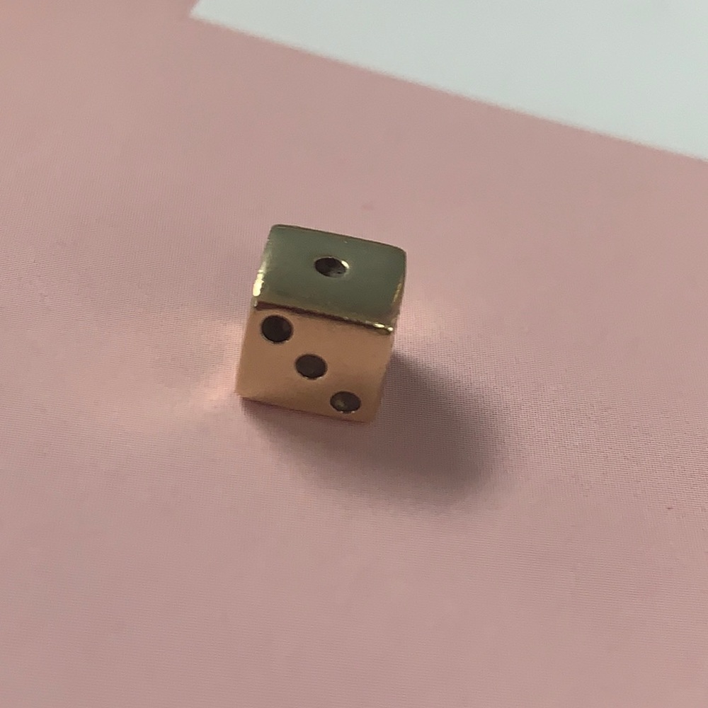 PANDORA 14k Gold Rare Die charm